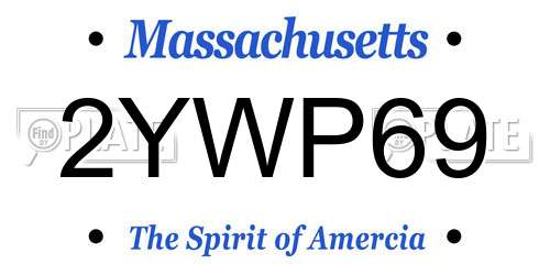 2YWP69 Massachusetts License Plate