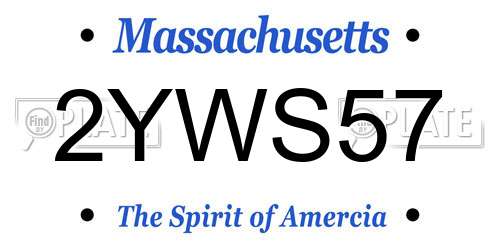 2YWS57 Massachusetts License Plate