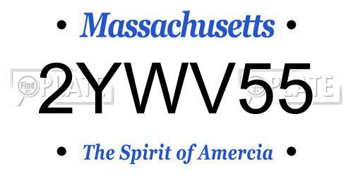 2YWV55 Massachusetts License Plate