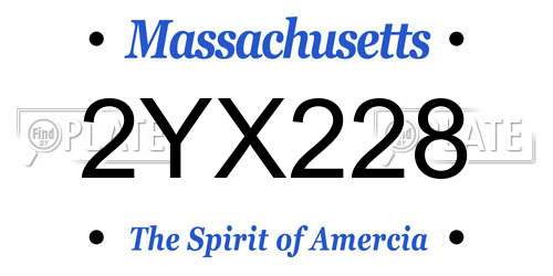 2YX228 Massachusetts License Plate