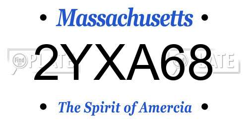 2YXA68 Massachusetts License Plate