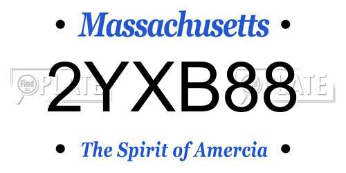 2YXB88 Massachusetts License Plate
