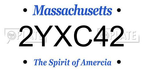 2YXC42 Massachusetts License Plate