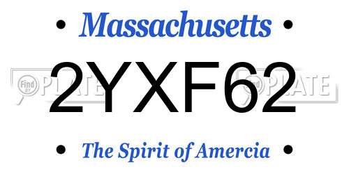 2YXF62 Massachusetts License Plate