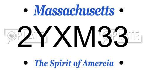 2YXM33 Massachusetts License Plate
