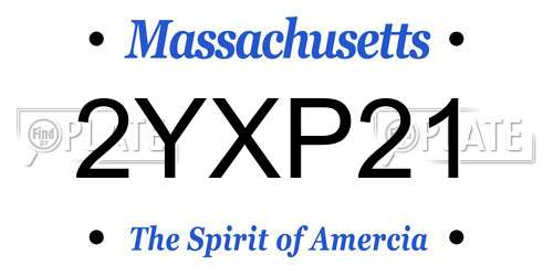 2YXP21 Massachusetts License Plate