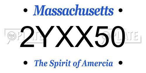 2YXX50 Massachusetts License Plate