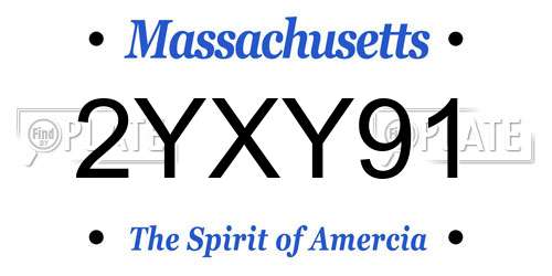 2YXY91 Massachusetts License Plate