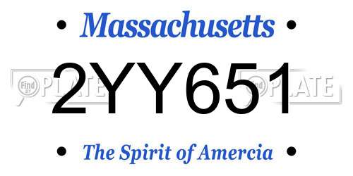 2YY651 Massachusetts License Plate