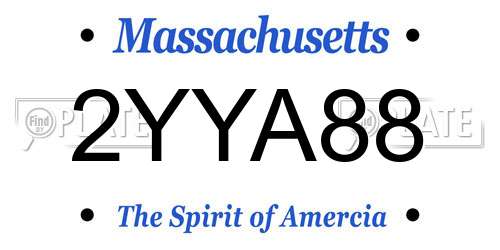2YYA88 Massachusetts License Plate