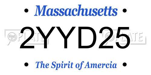 2YYD25 Massachusetts License Plate