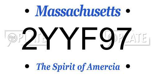 2YYF97 Massachusetts License Plate