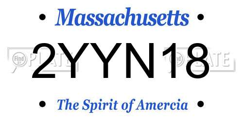 2YYN18 Massachusetts License Plate