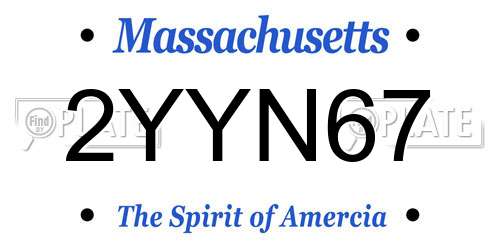2YYN67 Massachusetts License Plate