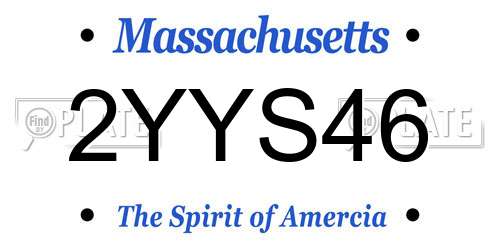 2YYS46 Massachusetts License Plate