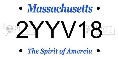 2YYV18 Massachusetts License Plate