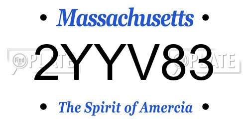 2YYV83 Massachusetts License Plate