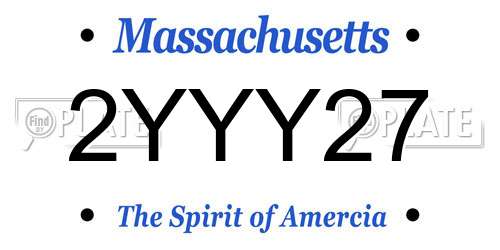 2YYY27 Massachusetts License Plate