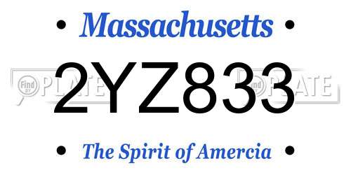 2YZ833 Massachusetts License Plate