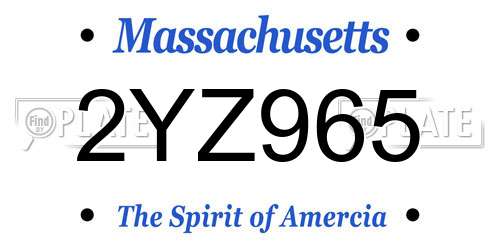 2YZ965 Massachusetts License Plate