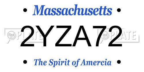 2YZA72 Massachusetts License Plate