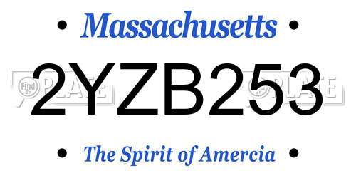 2YZB253 Massachusetts License Plate