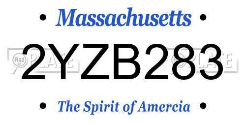 2YZB283 Massachusetts License Plate