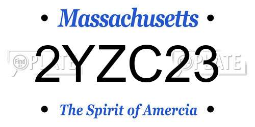 2YZC23 Massachusetts License Plate