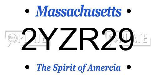 2YZR29 Massachusetts License Plate