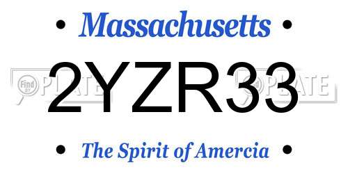 2YZR33 Massachusetts License Plate