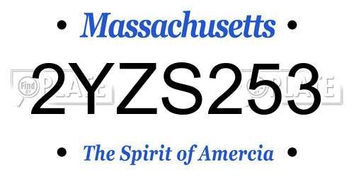 2YZS253 Massachusetts License Plate