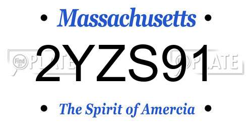 2YZS91 Massachusetts License Plate