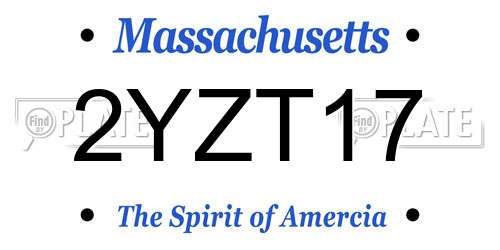 2YZT17 Massachusetts License Plate