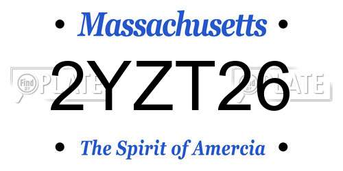 2YZT26 Massachusetts License Plate