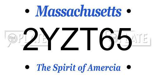 2YZT65 Massachusetts License Plate