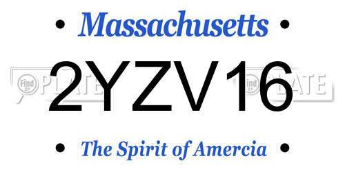 2YZV16 Massachusetts License Plate