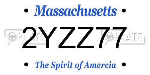 2YZZ77 Massachusetts License Plate