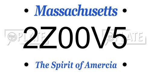 2Z00V5 Massachusetts License Plate