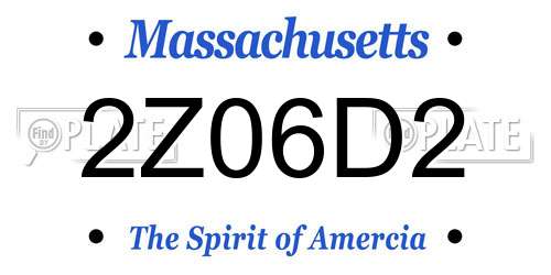 2Z06D2 Massachusetts License Plate
