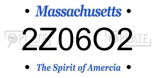 2Z06O2 Massachusetts License Plate