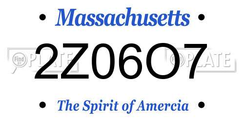2Z06O7 Massachusetts License Plate