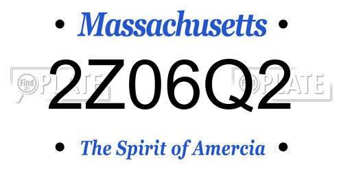 2Z06Q2 Massachusetts License Plate