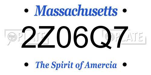 2Z06Q7 Massachusetts License Plate
