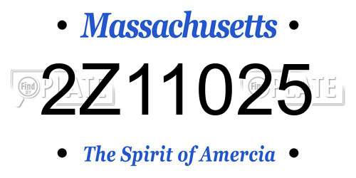 2Z11025 Massachusetts License Plate