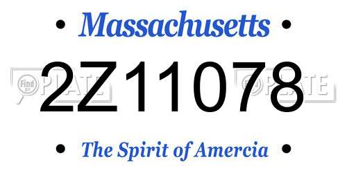 2Z11078 Massachusetts License Plate