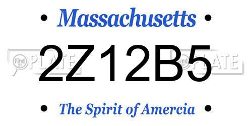 2Z12B5 Massachusetts License Plate