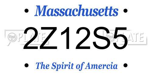 2Z12S5 Massachusetts License Plate