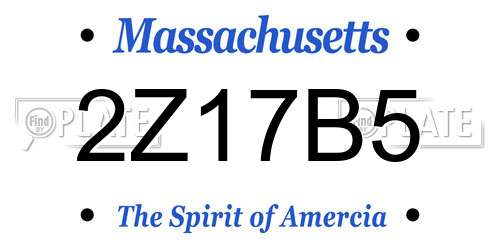 2Z17B5 Massachusetts License Plate