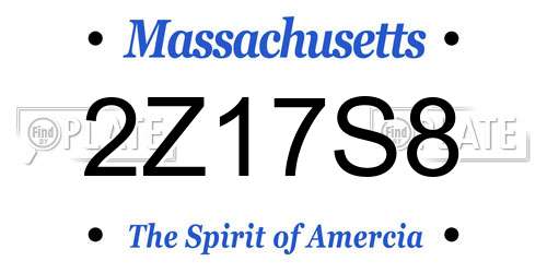 2Z17S8 Massachusetts License Plate