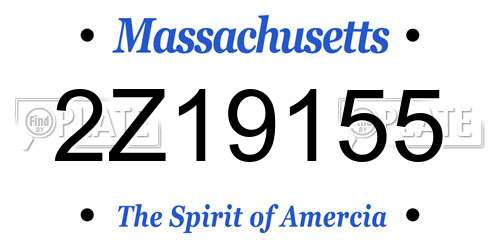 2Z19155 Massachusetts License Plate